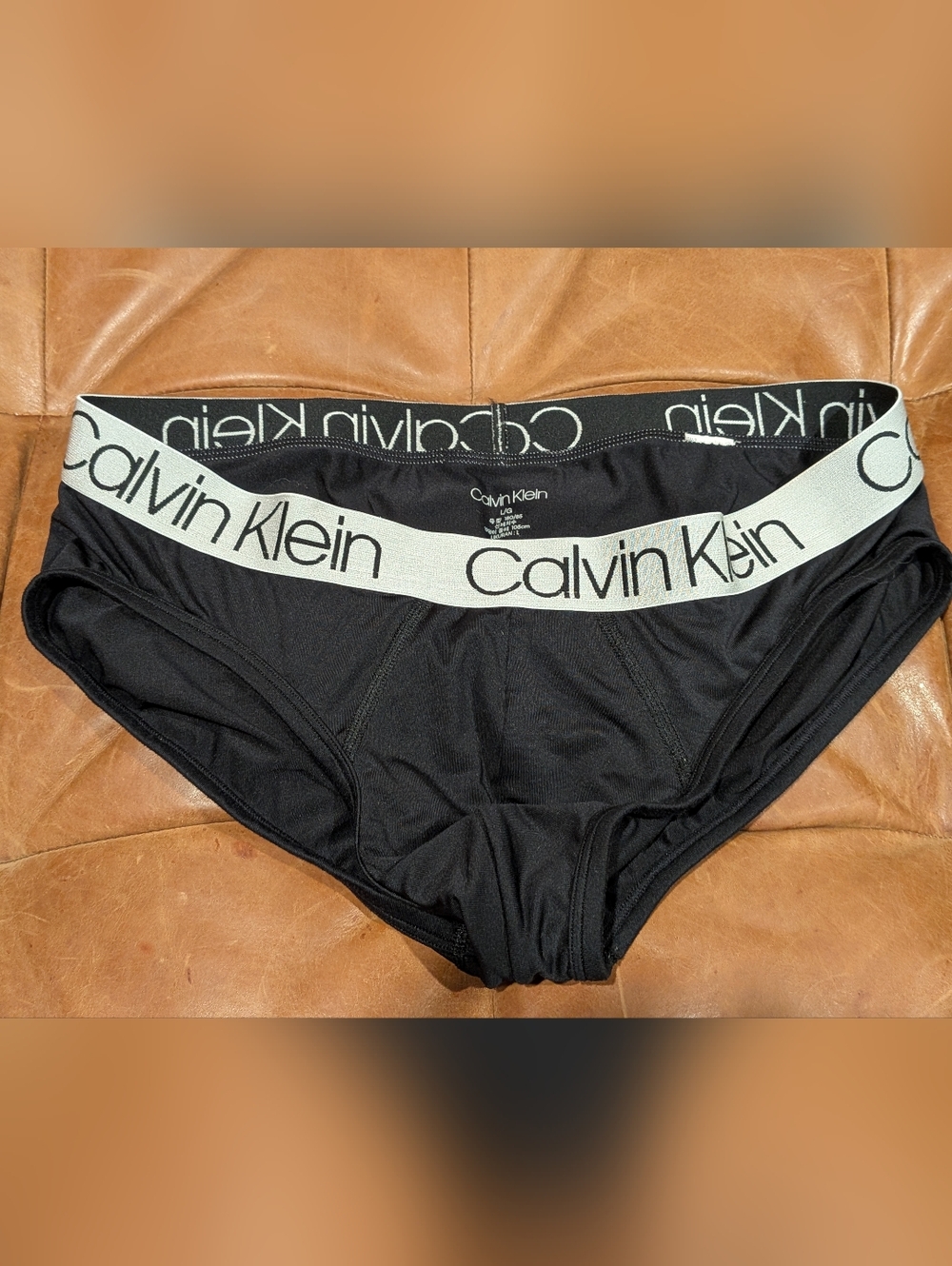 Calvin Klein Black Briefs with White Logo Waistband